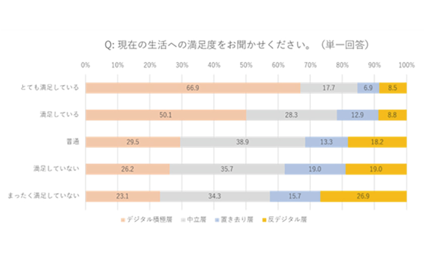 図４：生活への満足度（クラスター別）