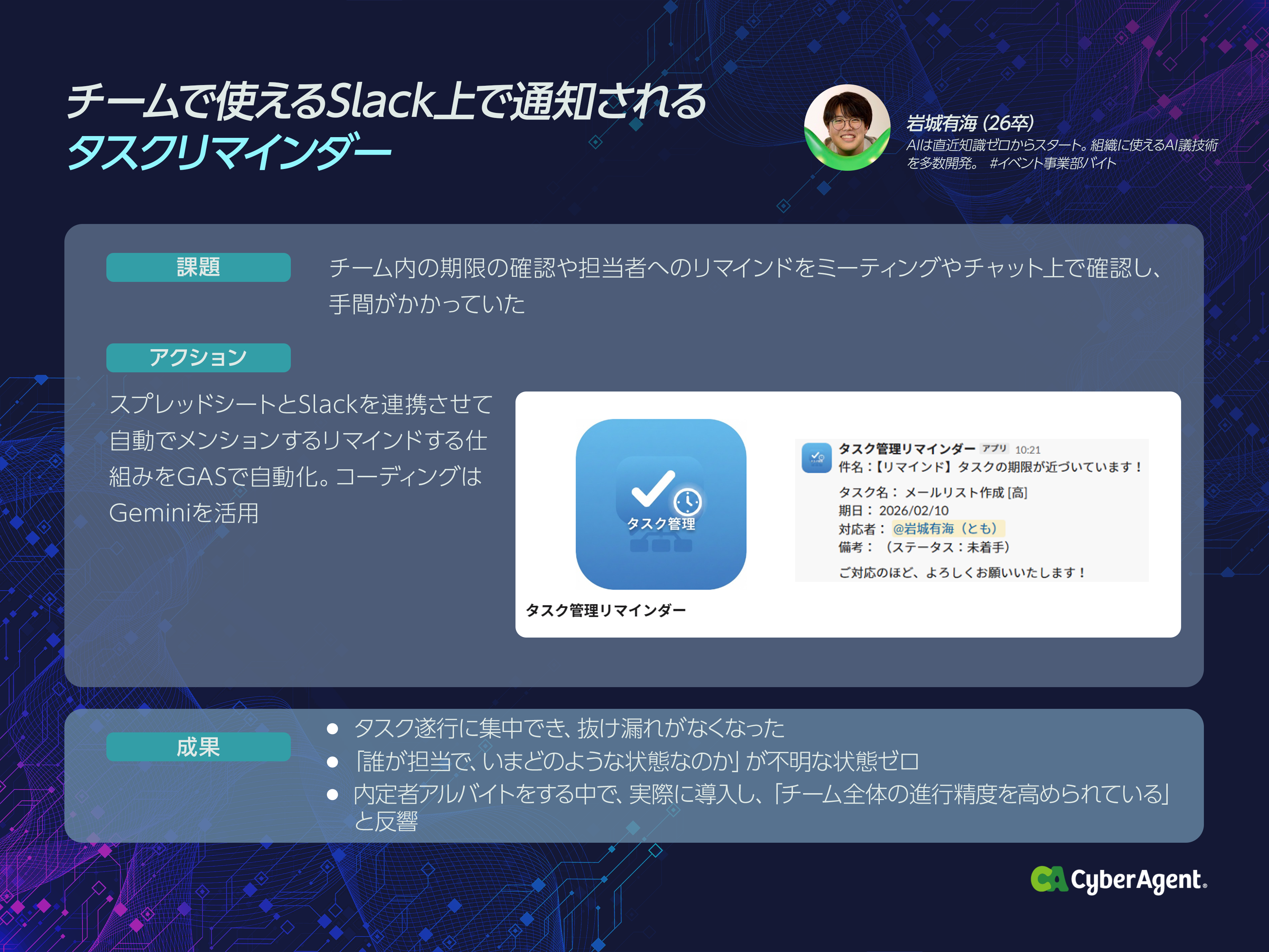 チームで使えるSlack上で通知されるタスクリマインダー